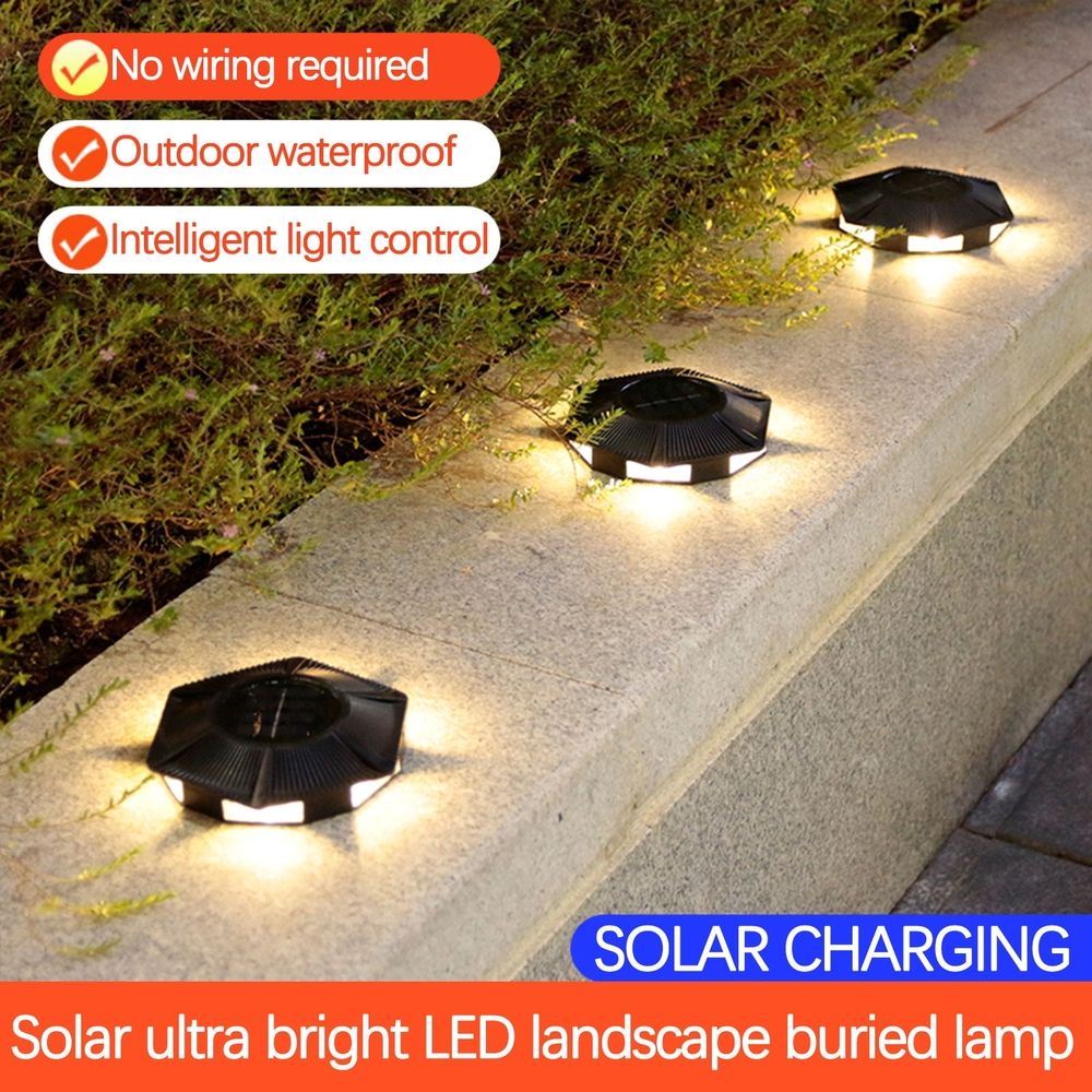 Solar Ground Lights, Outdoor Waterproof Ground Light, Solar Garden Lights Landscape Lighting for Patio Pathway Lawn Yard Deck