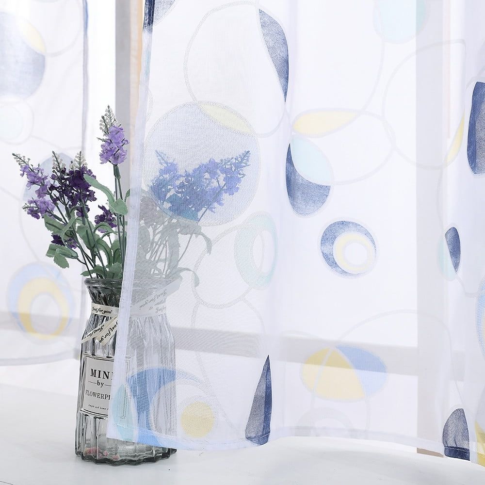 Sheer Curtain, for Classroom Living Room Kids Bedroom, Boho Drapes Farmhouse Summer Rainbow Curtain, Light Filtering Sheer Nursery 1 Panel 39.37x51.18 In