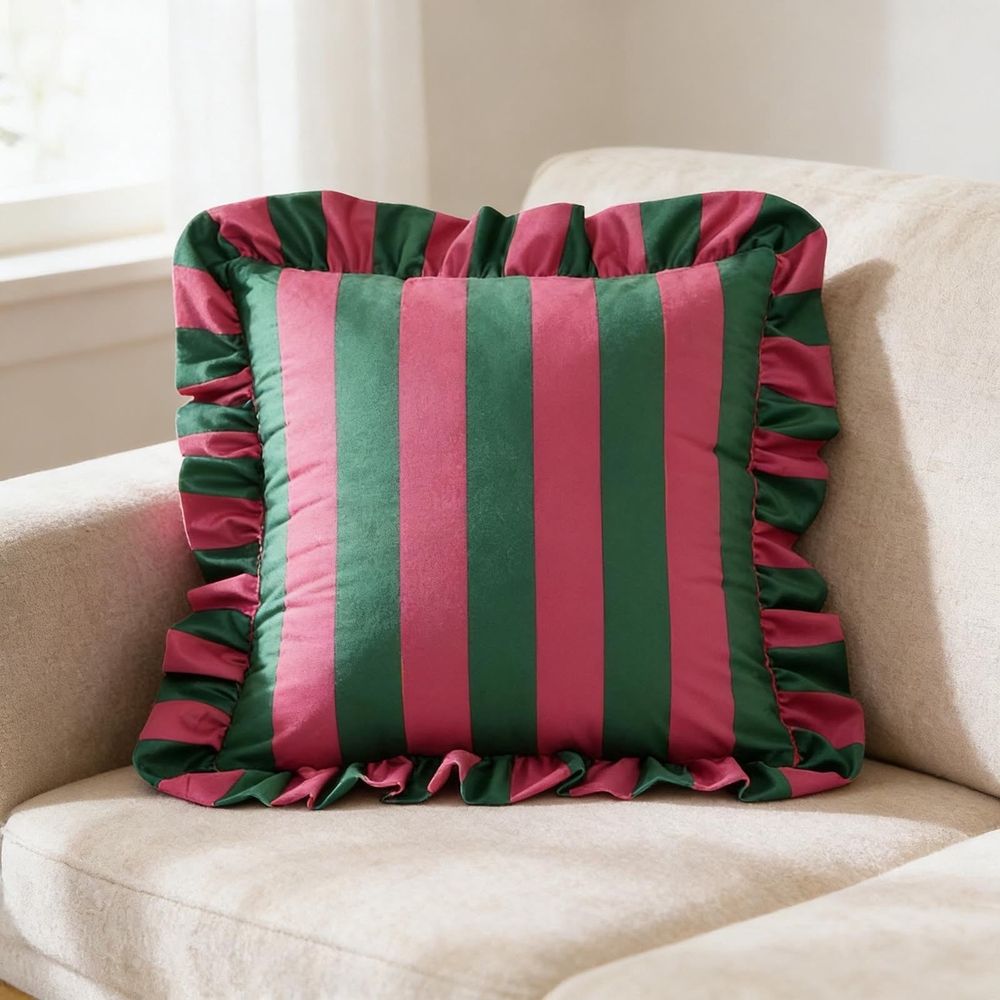 Ruffle Pillow Case, Square Ruffled Pillow Cover, Microfiber Wrinkle Resistant Pillow Shams, for Sofa Bed Living Room
