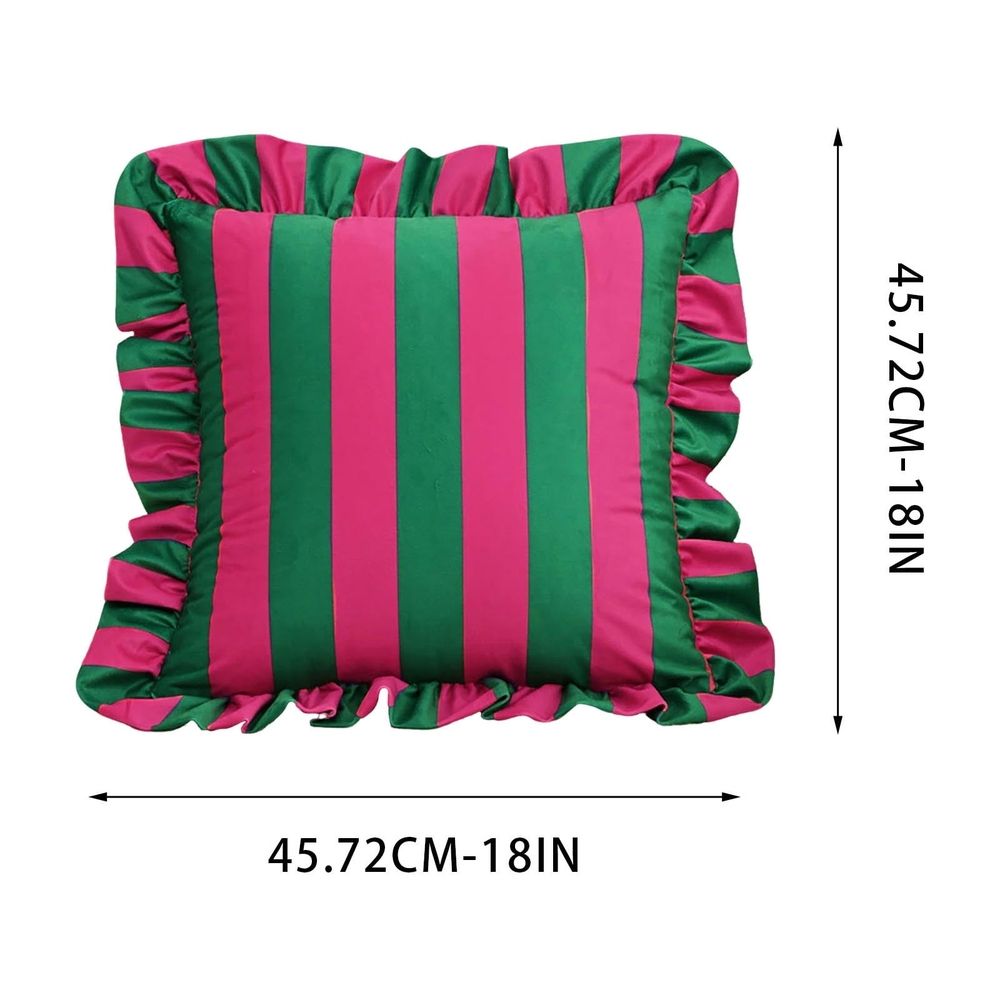 Ruffle Pillow Case, Square Ruffled Pillow Cover, Microfiber Wrinkle Resistant Pillow Shams, for Sofa Bed Living Room