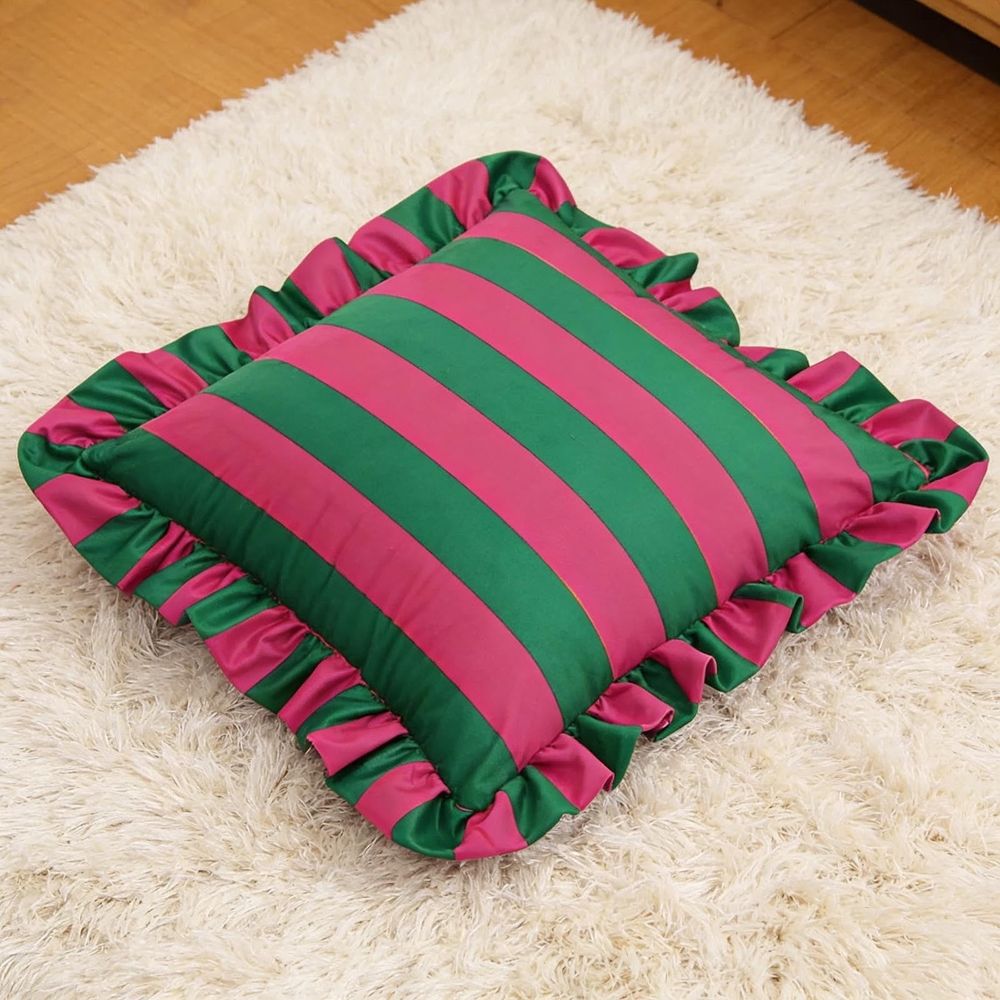 Ruffle Pillow Case, Square Ruffled Pillow Cover, Microfiber Wrinkle Resistant Pillow Shams, for Sofa Bed Living Room