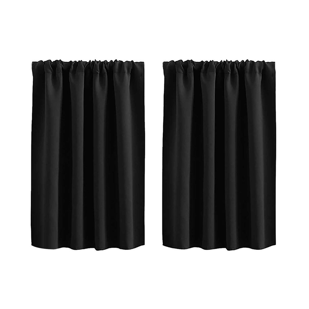 Cafe Curtains, Light Blocking Short Kitchen Window Curtains Over Sink, Half Window Blackout Drapes Tier Rod Pocket for Bathroom Basement Cabinet 29.92x36.22 In 2 Panels