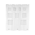 Translucent Pock Shower Curtain with 9 Mesh Pocks | Waterproof Bathroom Organizer for Storage | 70.86 x 70.86 Inches, Clear Plastic, 1 Count