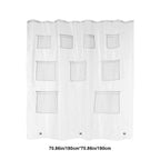 Translucent Pock Shower Curtain with 9 Mesh Pocks | Waterproof Bathroom Organizer for Storage | 70.86 x 70.86 Inches, Clear Plastic, 1 Count