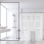 Translucent Pock Shower Curtain with 9 Mesh Pocks | Waterproof Bathroom Organizer for Storage | 70.86 x 70.86 Inches, Clear Plastic, 1 Count