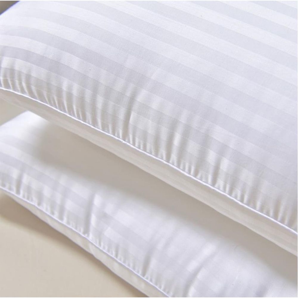 Hotel White Soft Pillow | 1-Pack Standard  29x19 Inches | Pillow with Striped Pattern for Bedroom