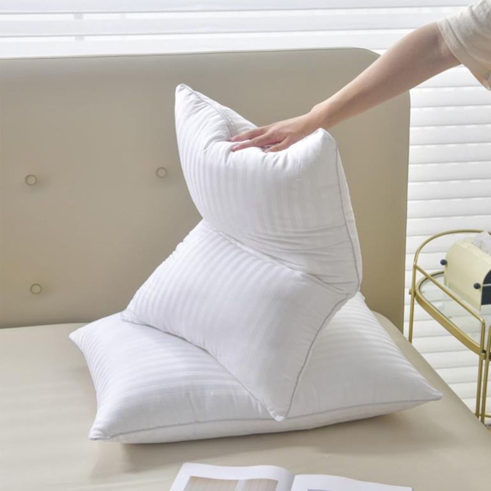 Hotel White Soft Pillow | 1-Pack Standard  29x19 Inches | Pillow with Striped Pattern for Bedroom
