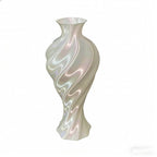 Modern Vase | Floral Relief Sculpture | White Plastic Decorative Vase for Home Decor