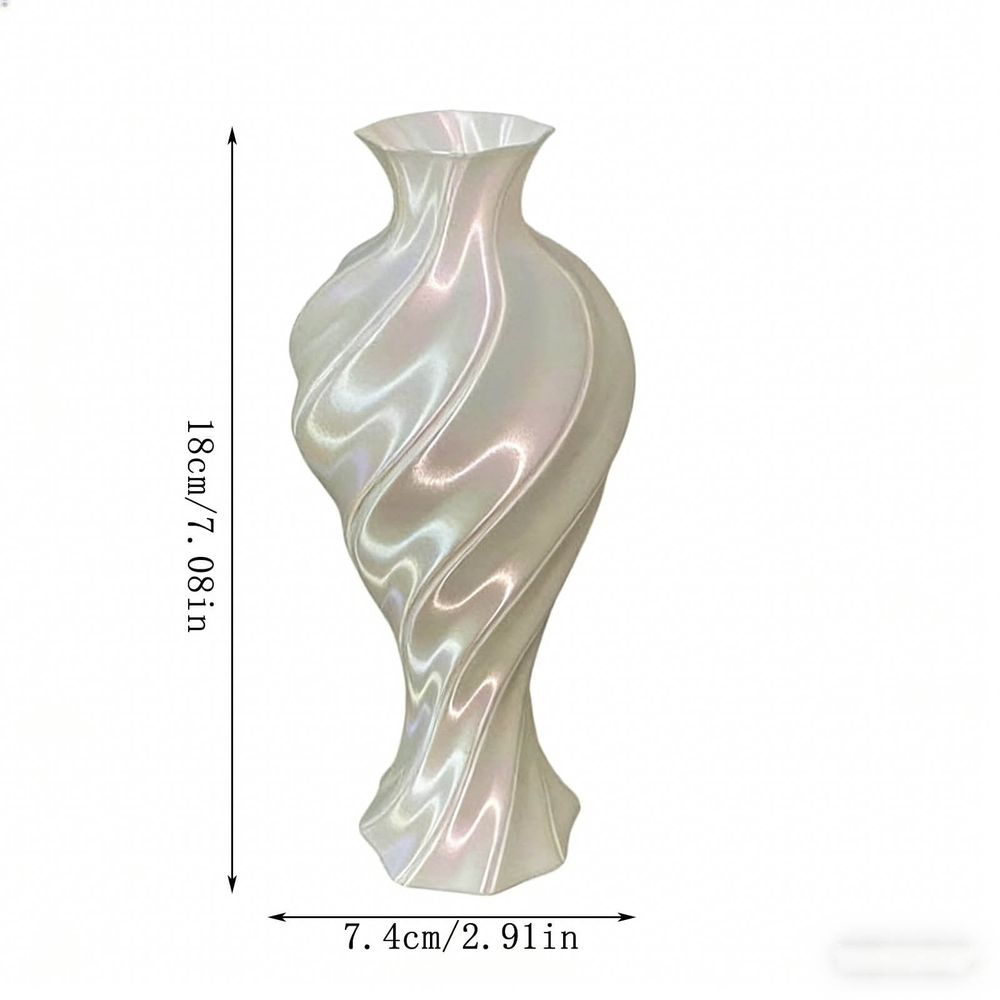 Modern Vase | Floral Relief Sculpture | White Plastic Decorative Vase for Home Decor