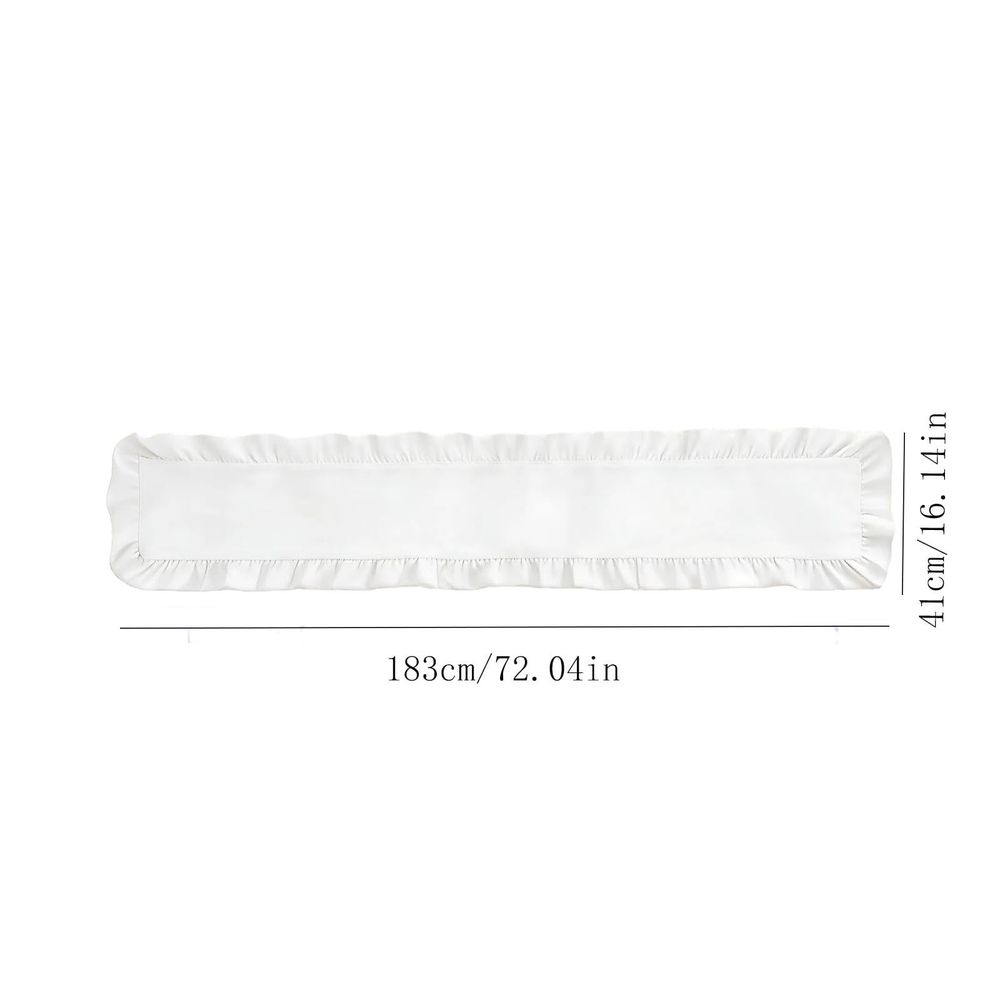 White Ruffled Table Runner Elegant Long Strip Mat for Coffee Table Tea Table Dining Table TV Cabin Holiday Home Decor Party Centerpiece Dining Room Buff Console Shelf Home Gathering Tea Space