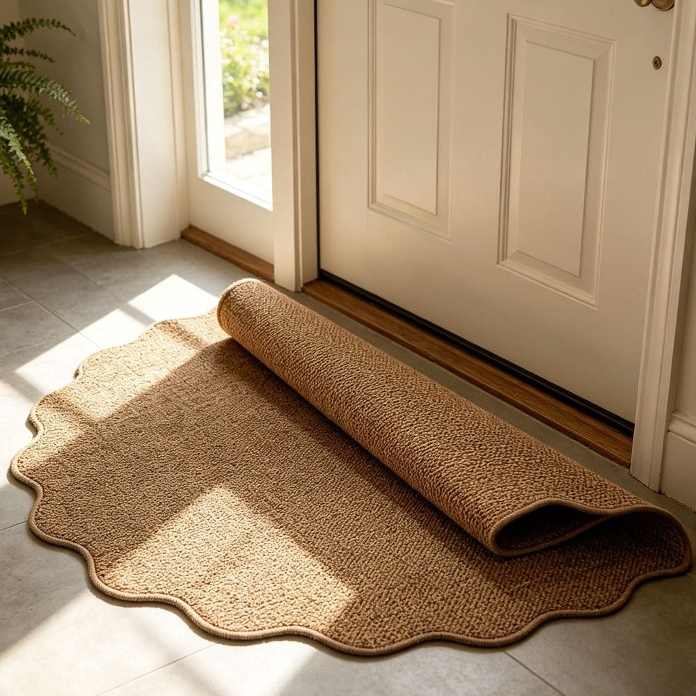 Jute Look Entryway Rug Non Slip Absorbent Pineapple Weave Floor Covering for Front Door Mudroom Hallway Kitchen Bathroom Indoor Home Decor Mat 15.75 x 23.62 In Entryway Guest