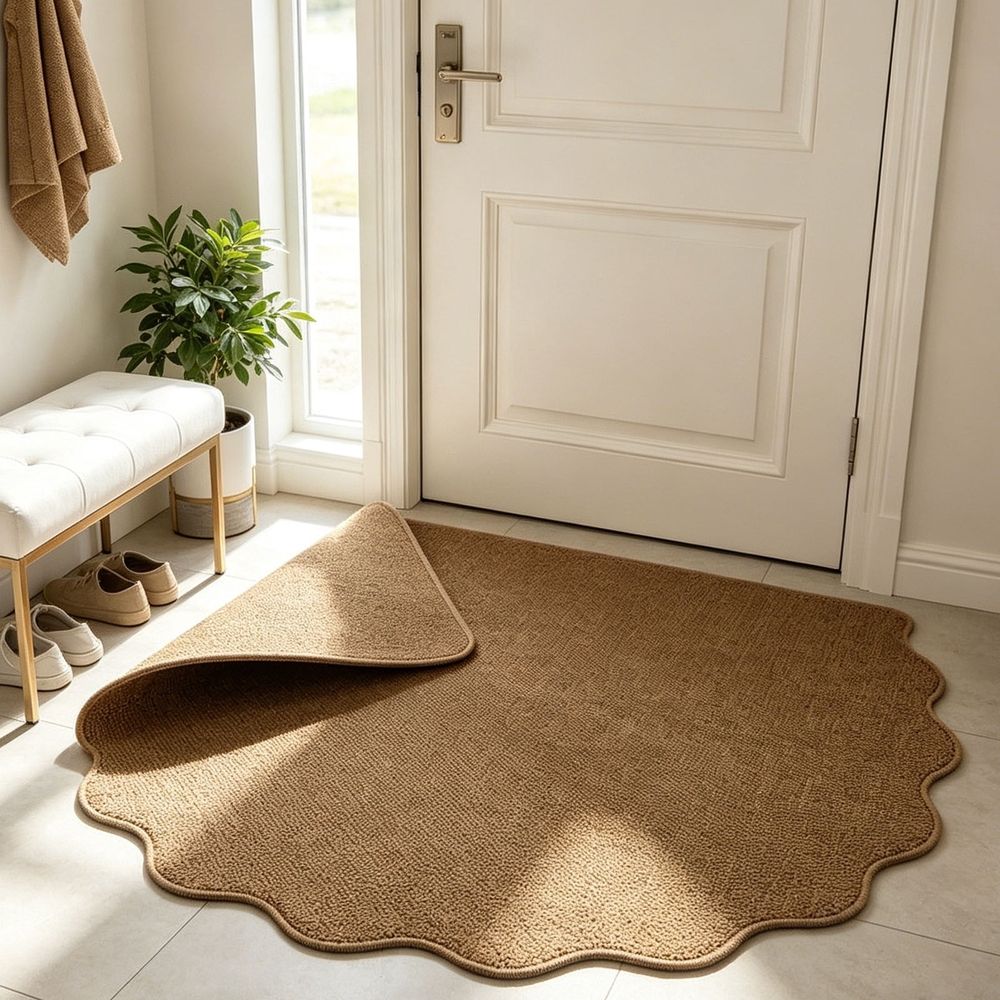 Jute Look Entryway Rug Non Slip Absorbent Pineapple Weave Floor Covering for Front Door Mudroom Hallway Kitchen Bathroom Indoor Home Decor Mat 15.75 x 23.62 In Entryway Guest