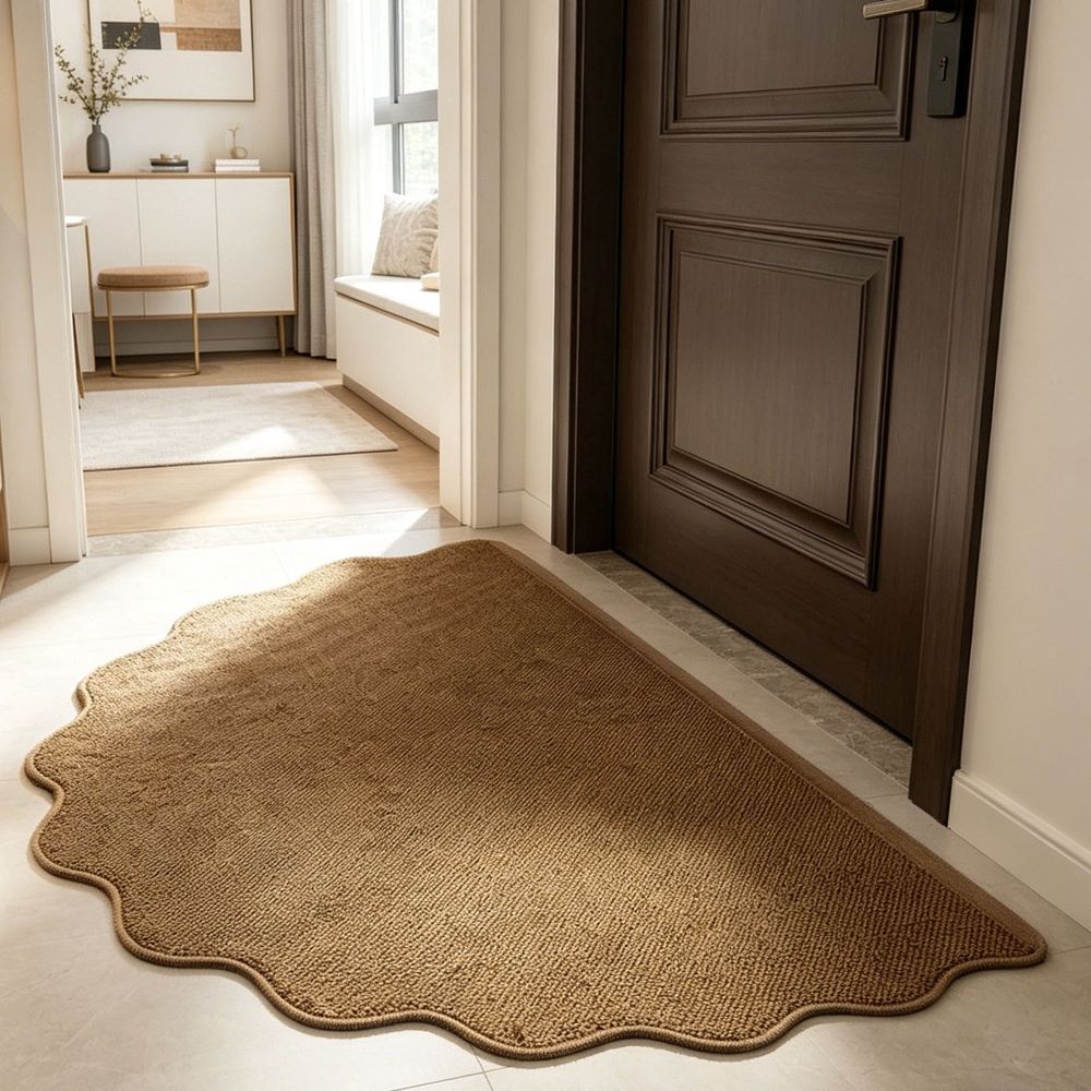 Jute Look Entryway Rug Non Slip Absorbent Pineapple Weave Floor Covering for Front Door Mudroom Hallway Kitchen Bathroom Indoor Home Decor Mat 15.75 x 23.62 In Entryway Guest
