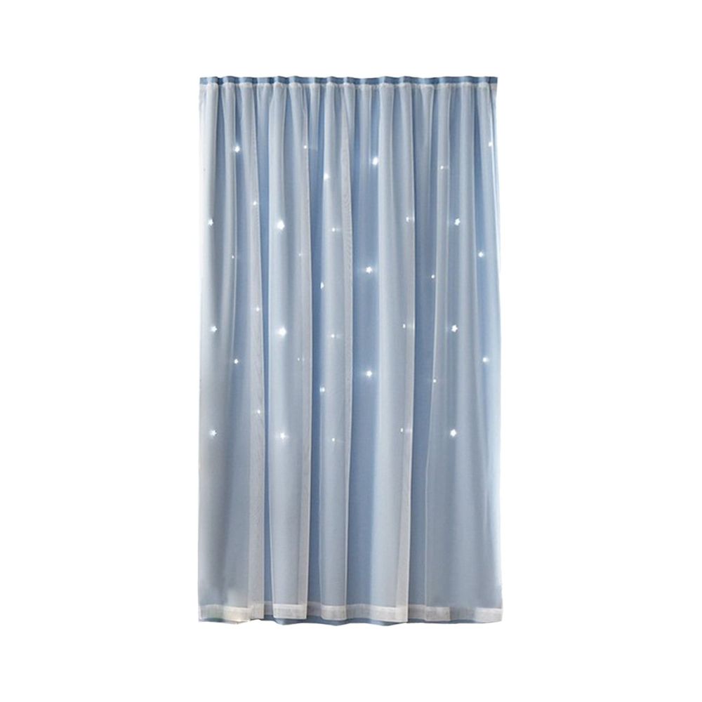 No Drill Magic Tape Star Cutout Blackout Curtains Double Layer Sheer Privacy Thermal Insulated Window Drapes Bedroom Living Room  59.1in x 27.6in for Home Windows Blackout Privacy Home Windows