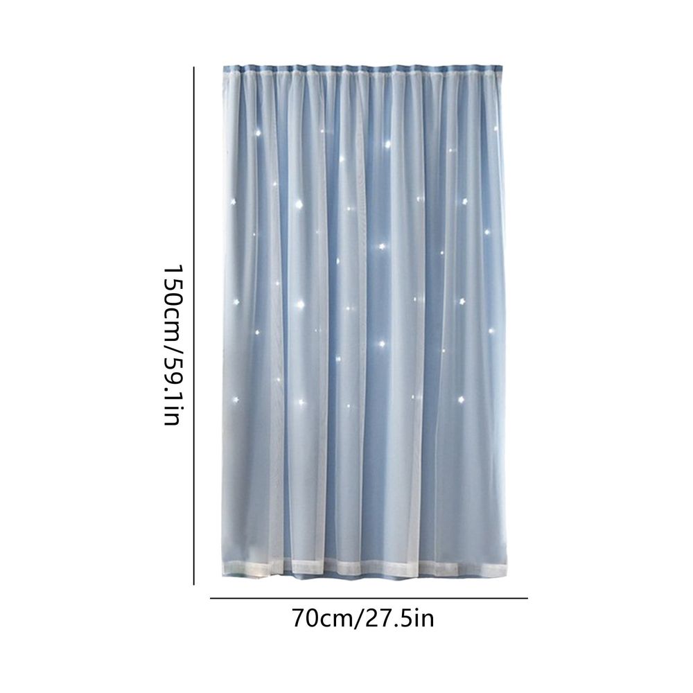 No Drill Magic Tape Star Cutout Blackout Curtains Double Layer Sheer Privacy Thermal Insulated Window Drapes Bedroom Living Room  59.1in x 27.6in for Home Windows Blackout Privacy Home Windows