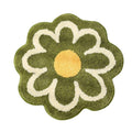 Flower Shaped Bathroom Floor Mat 31x31in Soft Absorbent Non Slip Anti Skid Bath Rug Decorative Waterproof for Home Shower Entrance