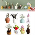 8PCS Mini Vase Magnets for Fridges, Mini Ceramic Vase Refrigerator Magnets, 3D Flower Vase Cute Plant Vase Fridge Magnet