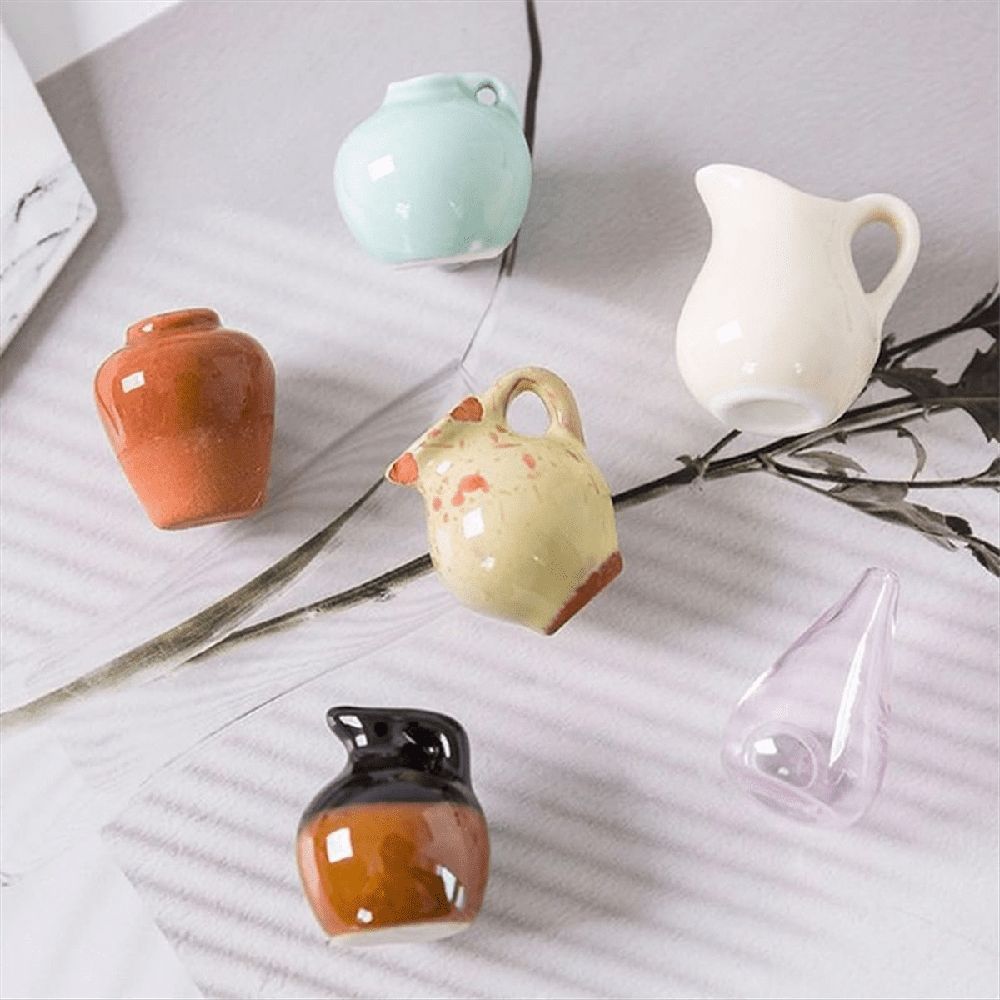 8PCS Mini Vase Magnets for Fridges, Mini Ceramic Vase Refrigerator Magnets, 3D Flower Vase Cute Plant Vase Fridge Magnet