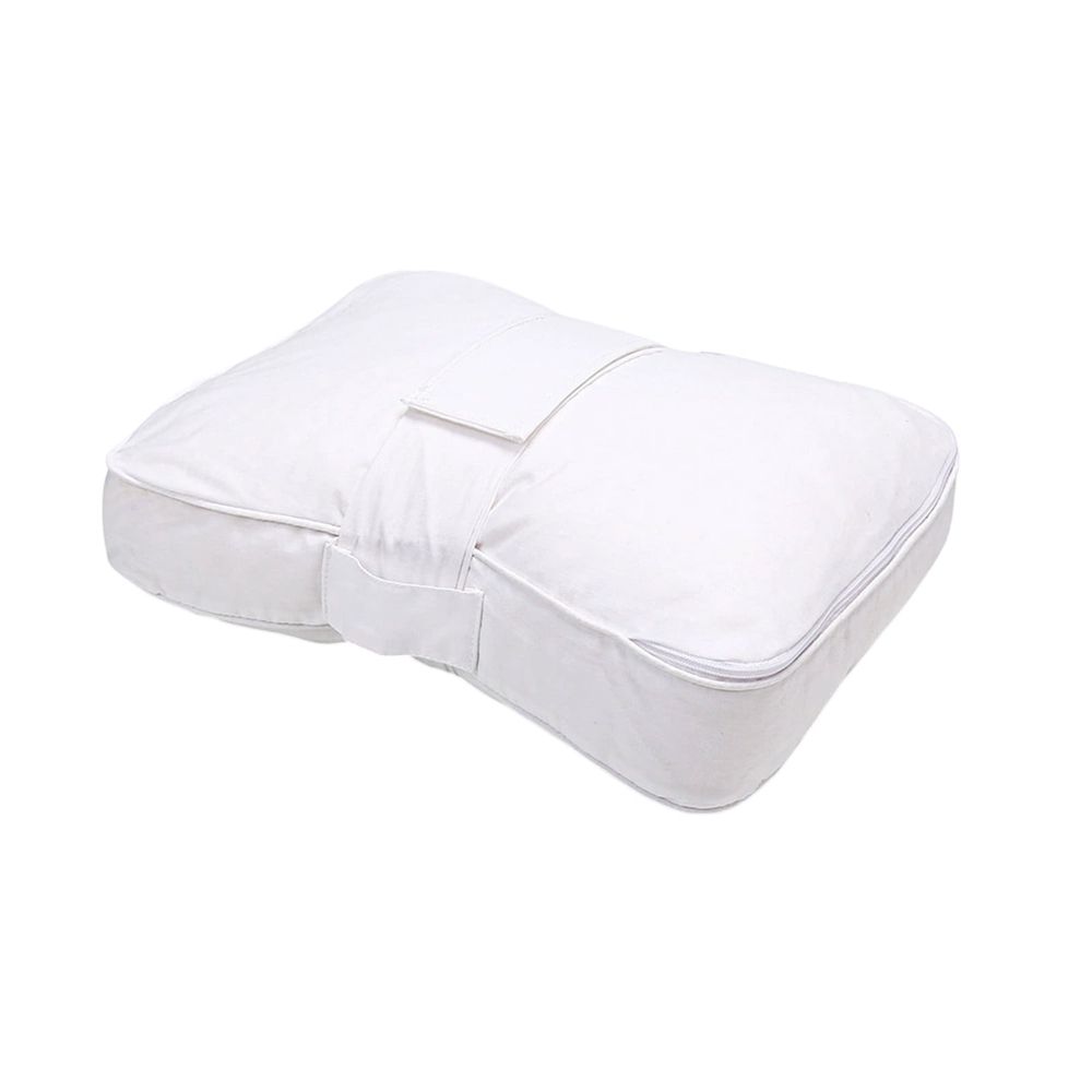 Ergonomic Knee Pillow with Strap - Breathable Nylon Leg Pillow for Side Sleepers, Pregnancy Pain Relief, Portable Leg Cushion for Better Sleep, White