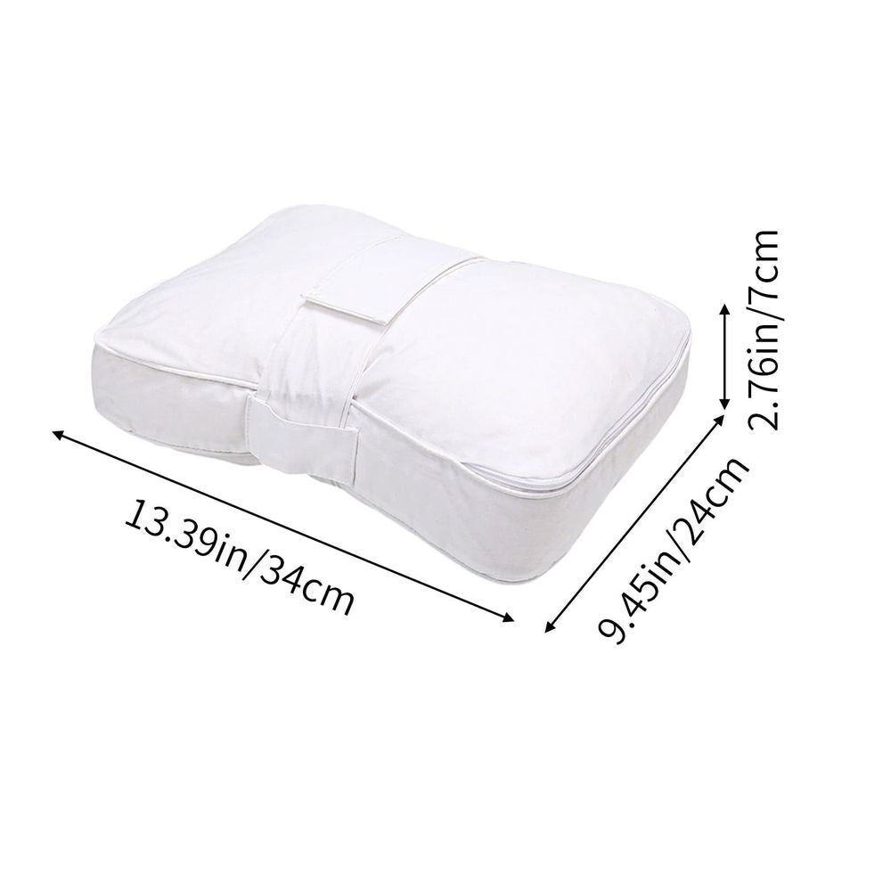 Ergonomic Knee Pillow with Strap - Breathable Nylon Leg Pillow for Side Sleepers, Pregnancy Pain Relief, Portable Leg Cushion for Better Sleep, White