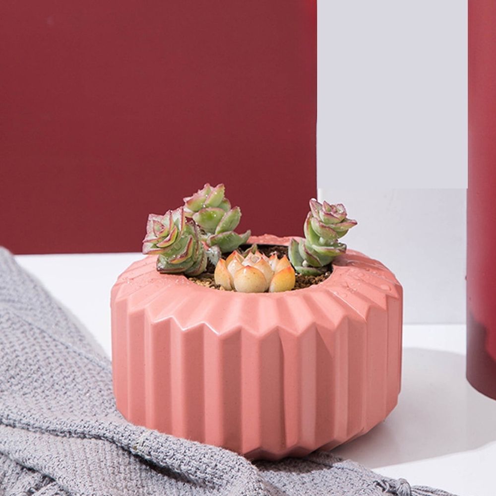 Plastic Imitation Glazed Vase for Living Room Flower Arrangement Dried Decor Cabinet Display 4.92x4.92x3.15in Size Blue Pink Green Colors Home Garden Office Centerpiece