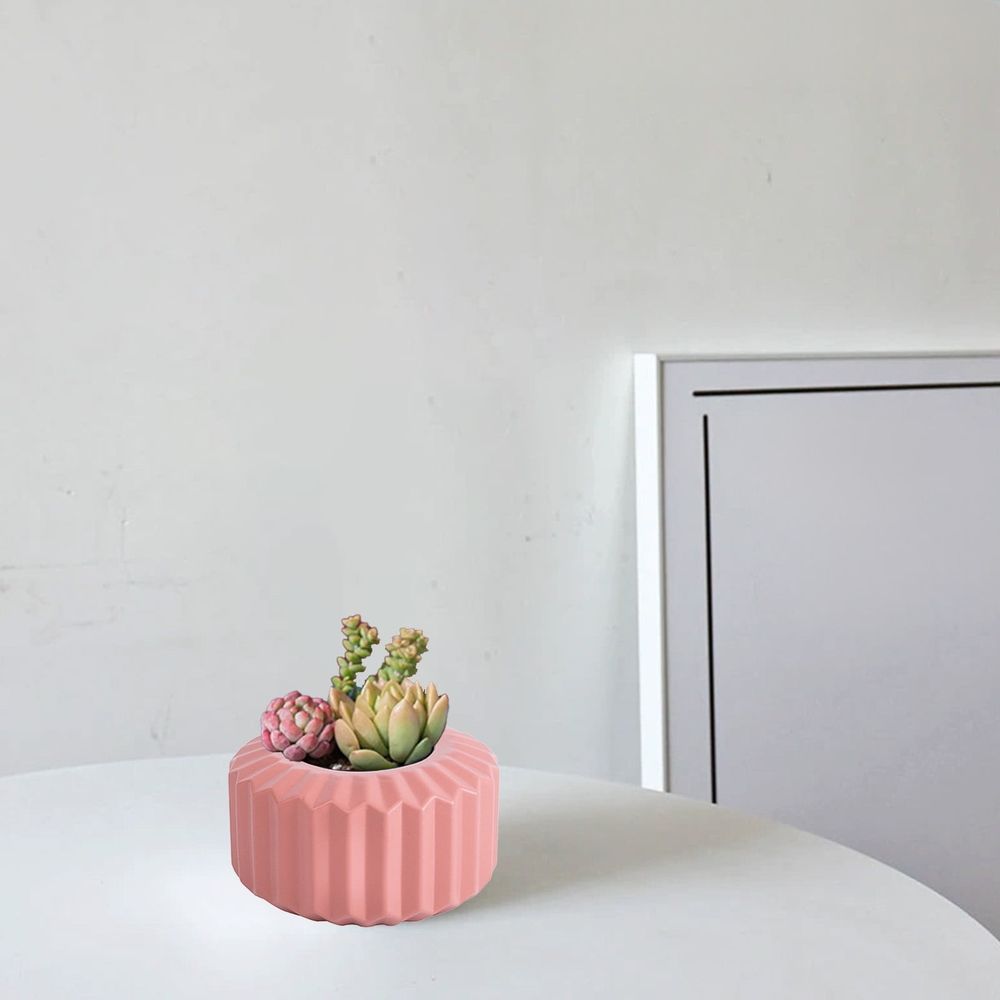 Plastic Imitation Glazed Vase for Living Room Flower Arrangement Dried Decor Cabinet Display 4.92x4.92x3.15in Size Blue Pink Green Colors Home Garden Office Centerpiece