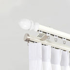 2Pcs Decorative Wooden Curtain Rod Finials White Wood Replacement End Caps