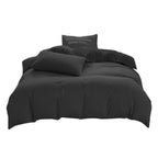 Cotton Blend 4 Piece Bedding Set - Bed in a Bag with Flat Sheet, Fitted Sheet, Duvet Cover and Two Pillowcases - Machine Washable All Season Bedroom Bedding for Home Guest Room