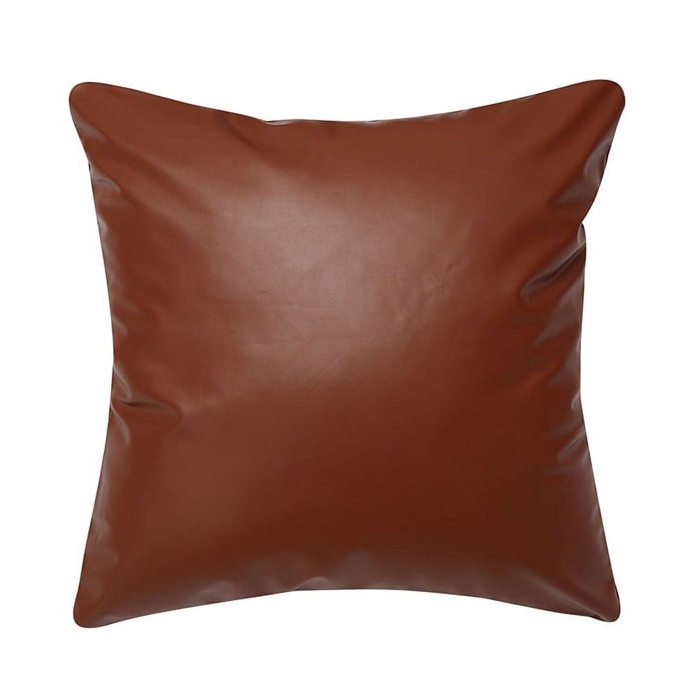 Boho Throw Pillow Covers, Modern Farmhouse Decorative Pillow Covers for Couch Sofa Bed,Faux Leather Pillow Covers, 18 x 18inch