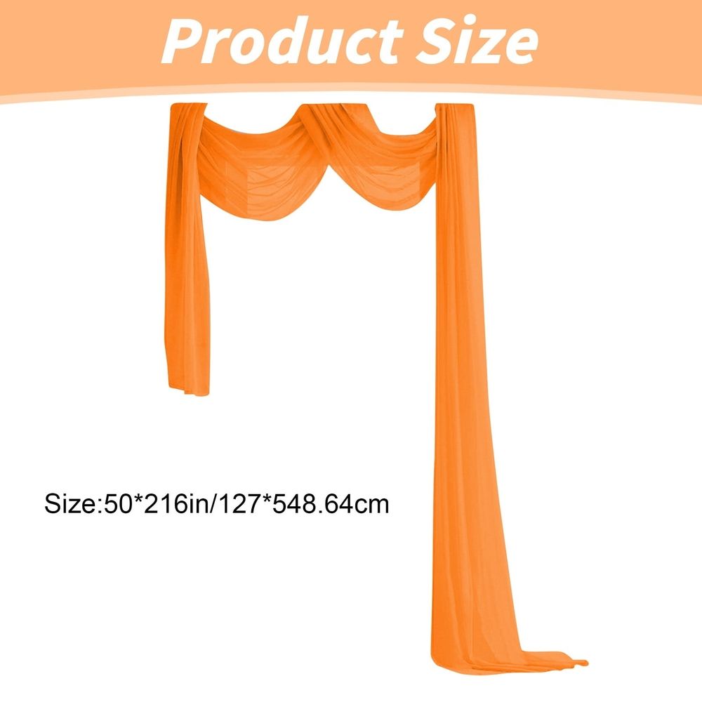 Sheer Window Scarf 216 inch Extra Long, Soft Voile Textured Bed Canopy Scarf Curtains for Event Designs/Home Decor, 50 inches Wide