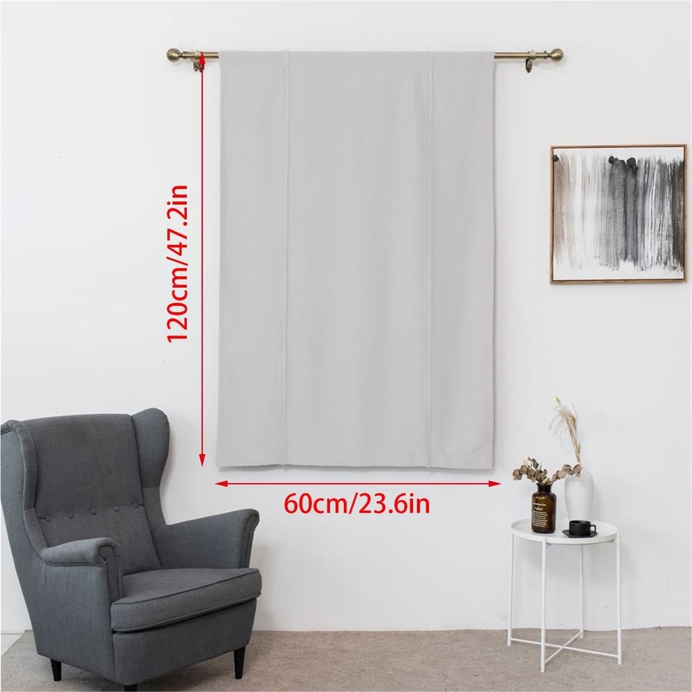 Double Layer Linen Blackout Tie Up Curtains Thermal Insulated Vertical Fully Lined Balloon Roman Shade Bathroom Window Adjustable Rod Pocket 23 Inch by 47 Inch