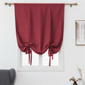 Blackout Tie Up Curtain Thermal Insulated Curtain Red Tie Up Shade for Small Window (Rod Pocket Panel, 23.6"W x 47.2"L, Set of 1)