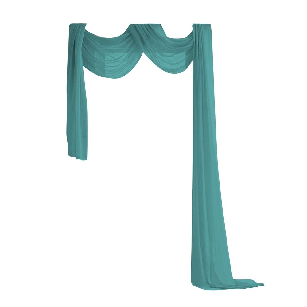 Sheer Window Scarf 216 inch Extra Long, Soft Textured Bed Canopy Scarf Curtains for Event Designs/Home Decor, 50 inches Wide