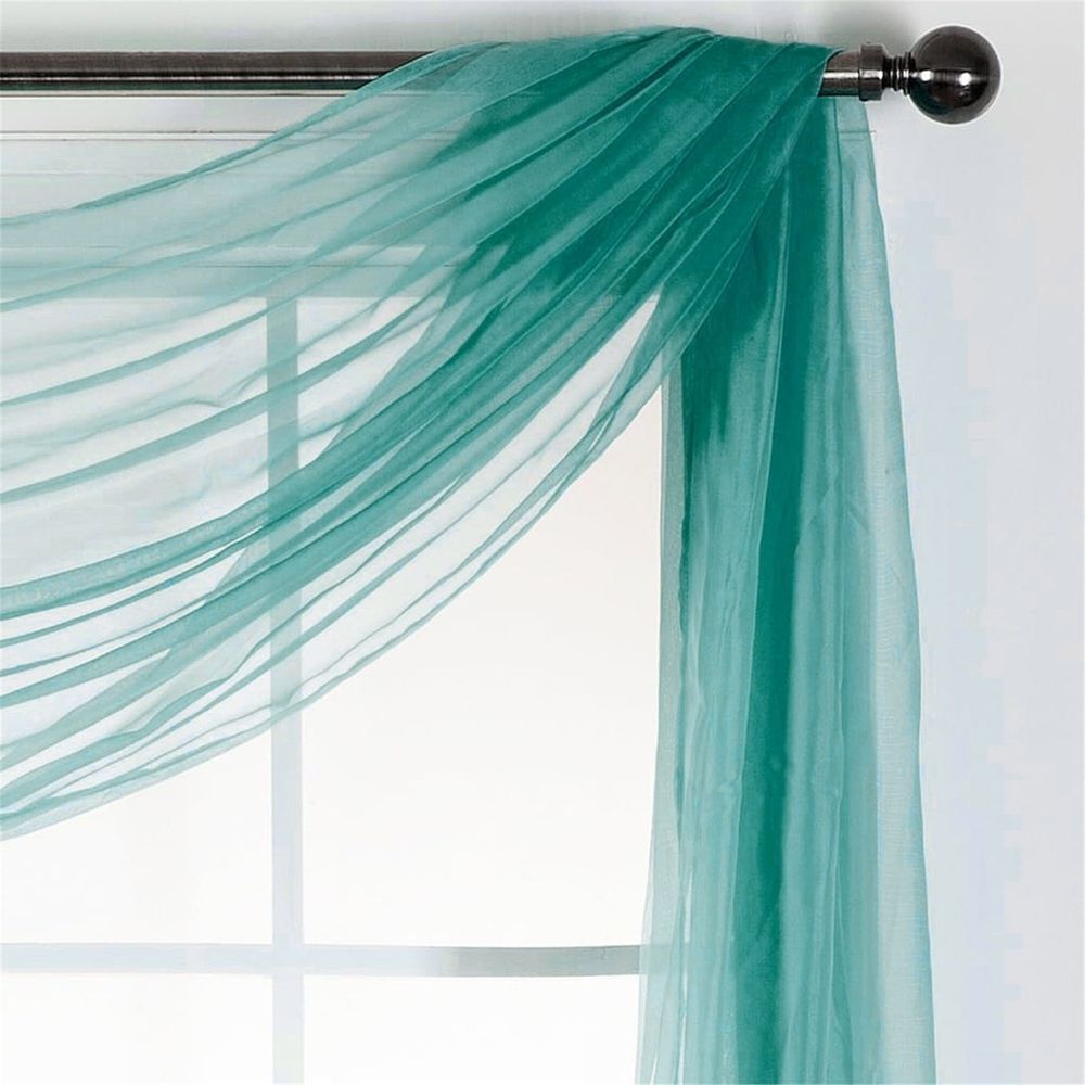 Sheer Window Scarf 216 inch Extra Long, Soft Textured Bed Canopy Scarf Curtains for Event Designs/Home Decor, 50 inches Wide