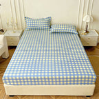 Non-Slip Fitted Bed Sheet, 78.7x70.9in Double Bed Cover, Four-Way Stretch Elastic Corners, Soft Knitted Fiber for Mattress Protection, For Comfortable Sleep, For Adults Cozy Bedding