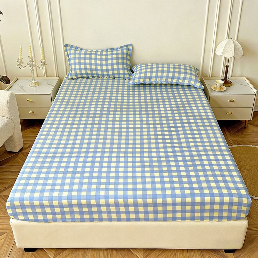 Non-Slip Fitted Bed Sheet, 78.7x70.9in Double Bed Cover, Four-Way Stretch Elastic Corners, Soft Knitted Fiber for Mattress Protection, For Comfortable Sleep, For Adults Cozy Bedding