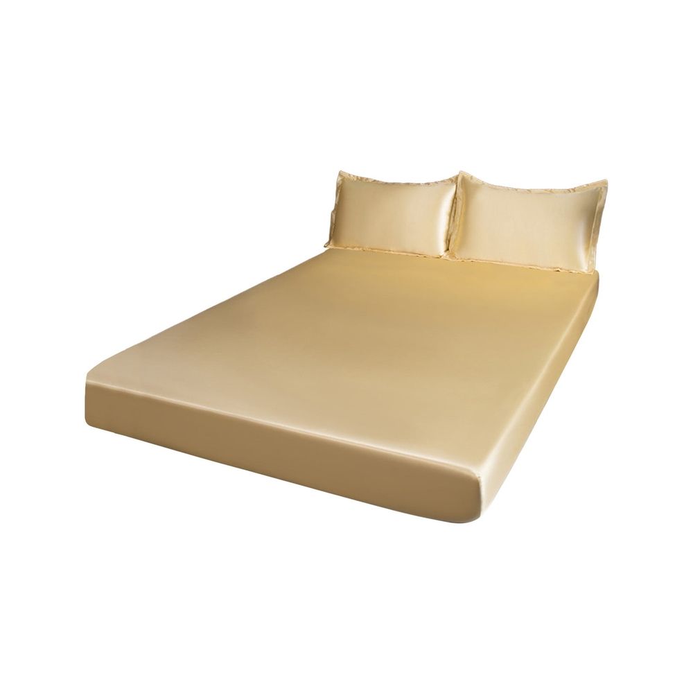 Stay Secure All Night, Queen Size Satin Sheets Set, 4 Piece Bedding for Deep Pocket Mattress up to 16 Inches, Ultimate Sleep Comfort and Coolness, Ideal for Hot Sleepers