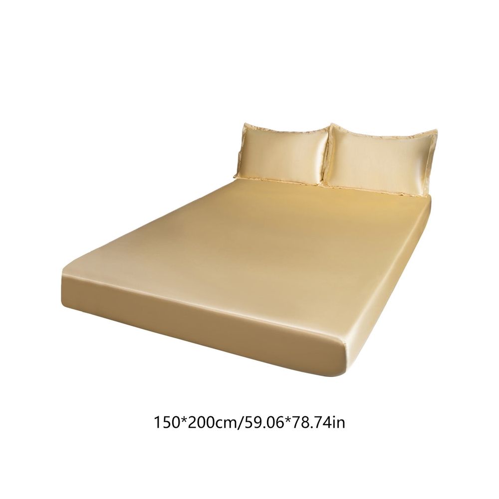 Stay Secure All Night, Queen Size Satin Sheets Set, 4 Piece Bedding for Deep Pocket Mattress up to 16 Inches, Ultimate Sleep Comfort and Coolness, Ideal for Hot Sleepers