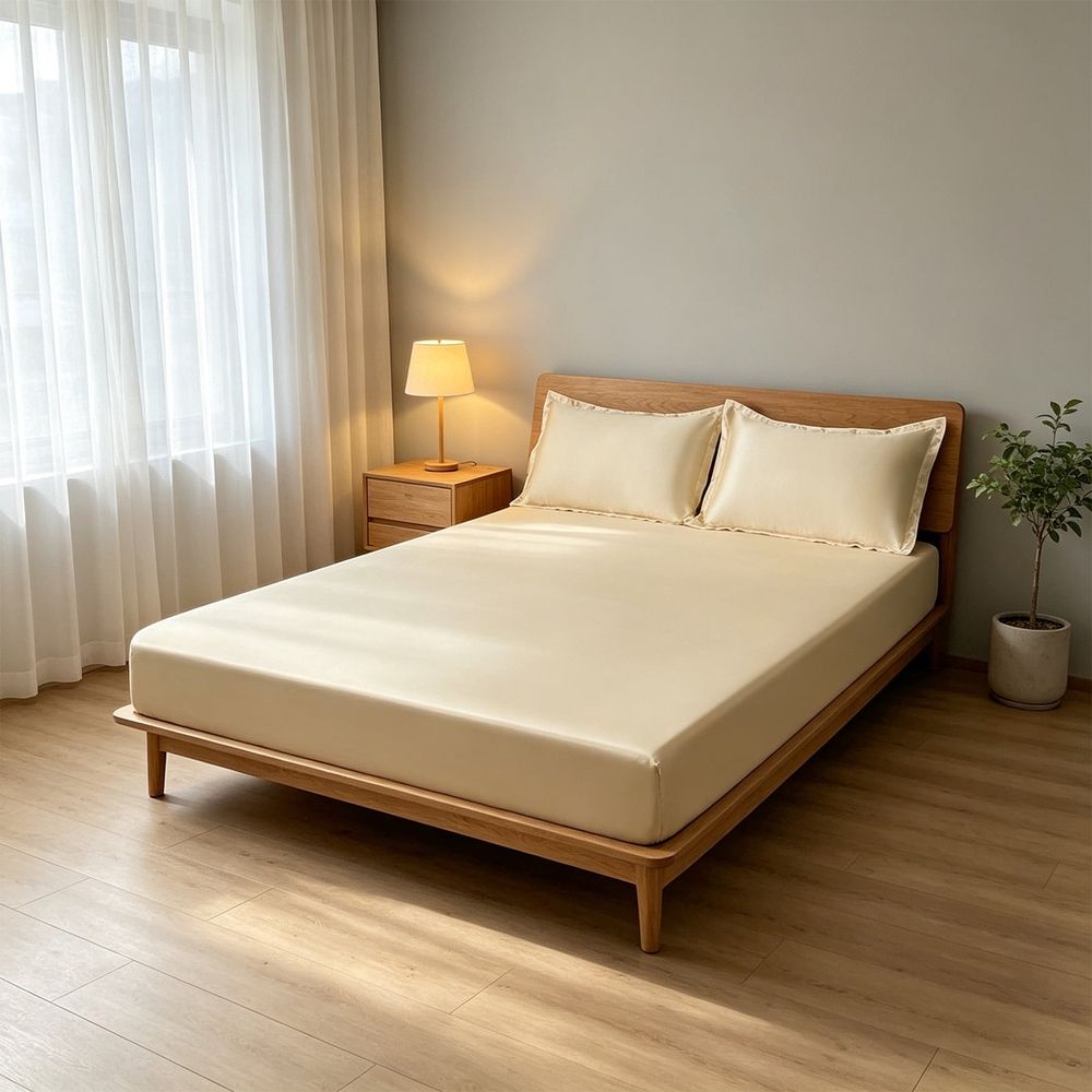 Stay Secure All Night, Queen Size Satin Sheets Set, 4 Piece Bedding for Deep Pocket Mattress up to 16 Inches, Ultimate Sleep Comfort and Coolness, Ideal for Hot Sleepers