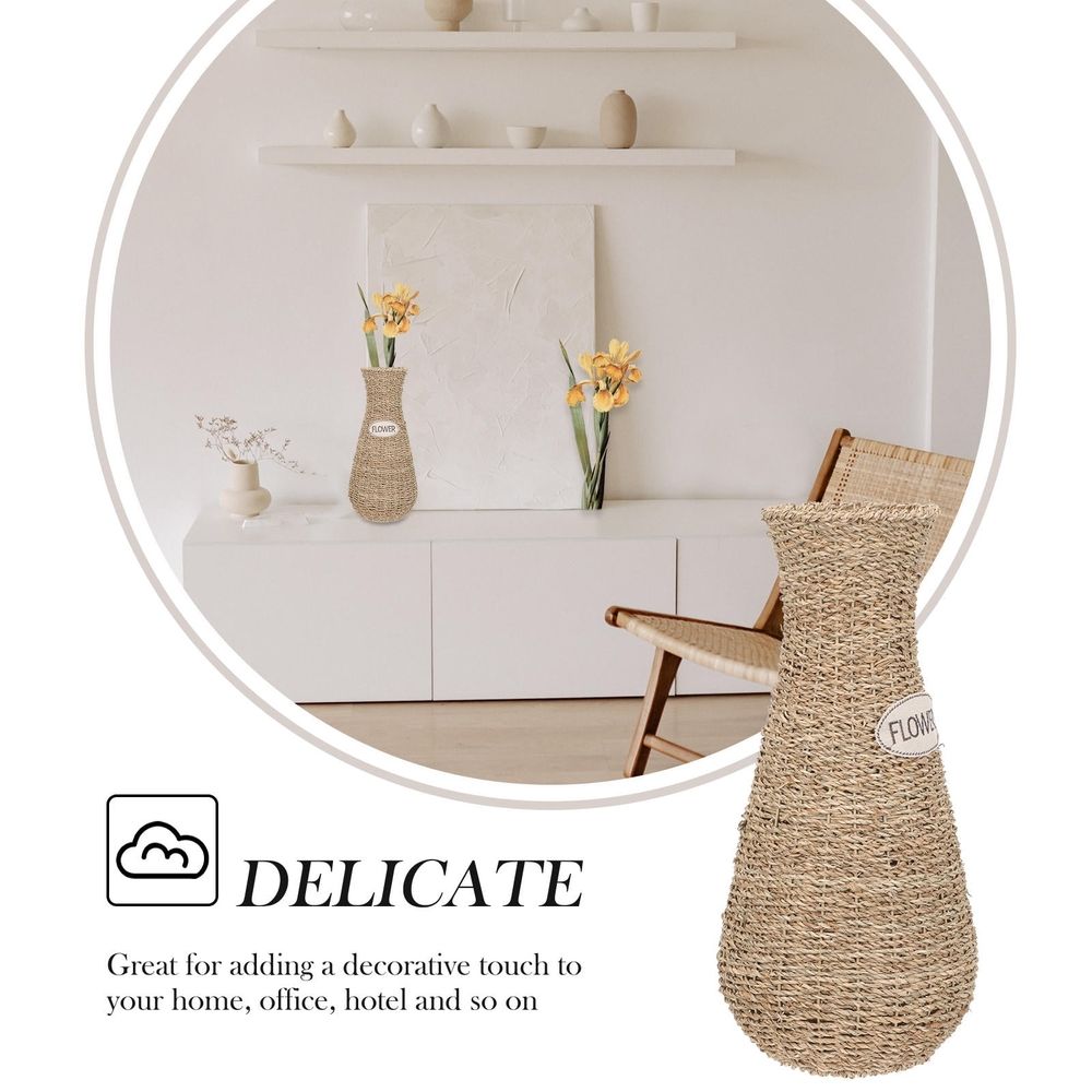 Compact Rattan Desktop Vase with Woven Design for Elegant Home Display