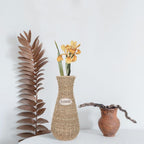 Compact Rattan Desktop Vase with Woven Design for Elegant Home Display