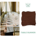 5Pcs Brown Boho Pleated Cheesecloth Table Runner for Wedding Table and Autumn Rustic Decor