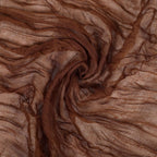 5Pcs Brown Boho Pleated Cheesecloth Table Runner for Wedding Table and Autumn Rustic Decor