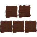 5Pcs Brown Boho Pleated Cheesecloth Table Runner for Wedding Table and Autumn Rustic Decor
