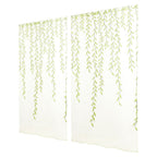 Green Transparent Curtains with Rod Pocket Sheer Voile Window Screen for Privacy and Natural Light