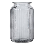 Grey Colored Vase for Home Chic Glass Flower Container 1Pc