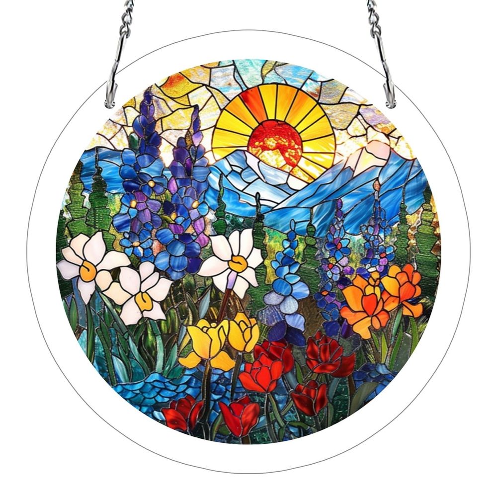 Rainbow Projection Acrylic Suncatcher Puzzle 83 Pieces – 7.4 Inch Stained Glass Style Window Art Kit for Home, Garden & Patio, DIY Craft Gift for Adults