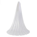 3M Long Wedding Veil Double Layer Tulle Cathedral Chapel Floor Veils with Hair Side Comb for Bride (White)