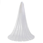 3M Long Wedding Veil Double Layer Tulle Cathedral Chapel Floor Veils with Hair Side Comb for Bride (White)