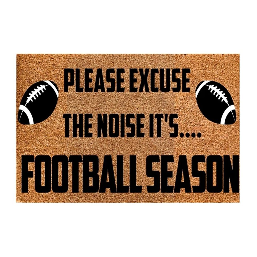 Football Season Door mat,Football Door Mat,Football Welcome Mat,Front Door Mat Sturdy for Outside Indoor Outdoor Please Excuse The Noise Its Football Season Funny Cute Doormat 16x24 Inch